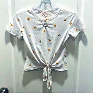 🌻 Soft Sunflower Tie Front Top 🌻